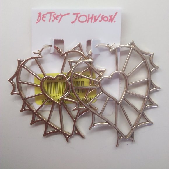 Betsey Johnson Jewelry - Betsey Johnson New Gold Heart Earrings